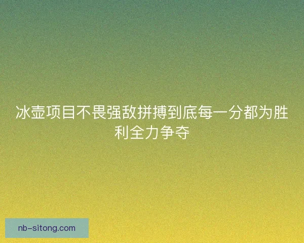 冰壶项目不畏强敌拼搏到底每一分都为胜利全力争夺